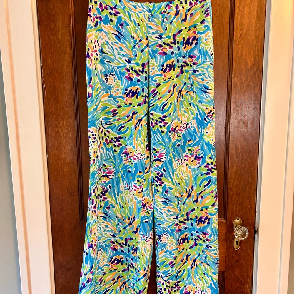 Lilly Pulitzer Multi-Color Floral Splash Wide-Leg Pants